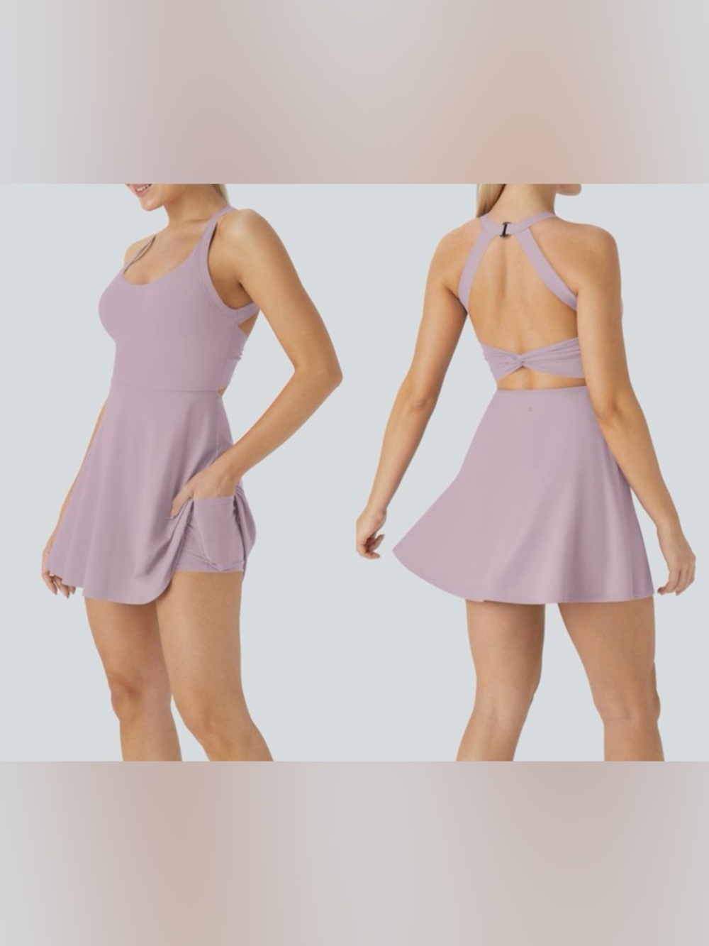 Halara SoftlyZero Airy Backless Twisted Cool Touch Dance Active Dress